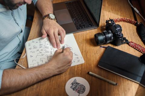 Modern digital agency workspace